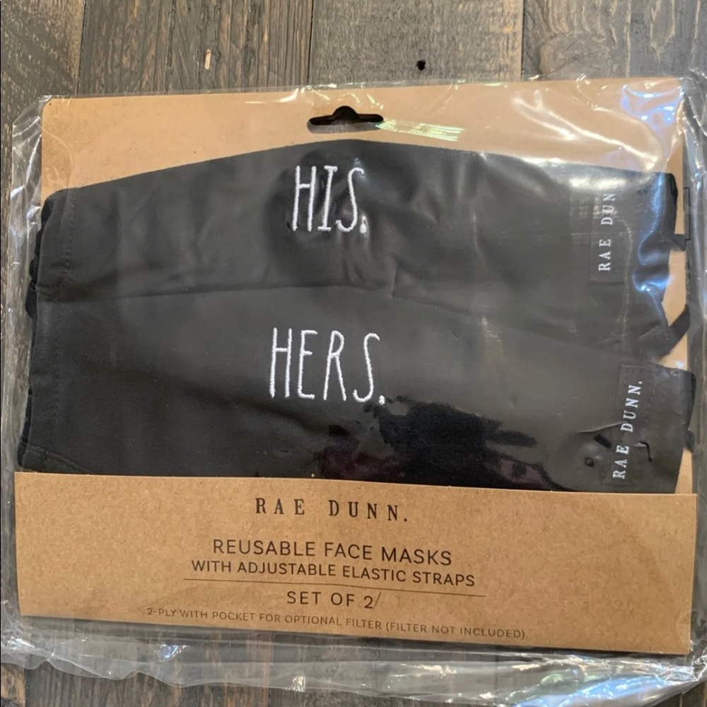 Rae Dunn HIS HER Face Masks